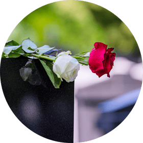 rose on casket