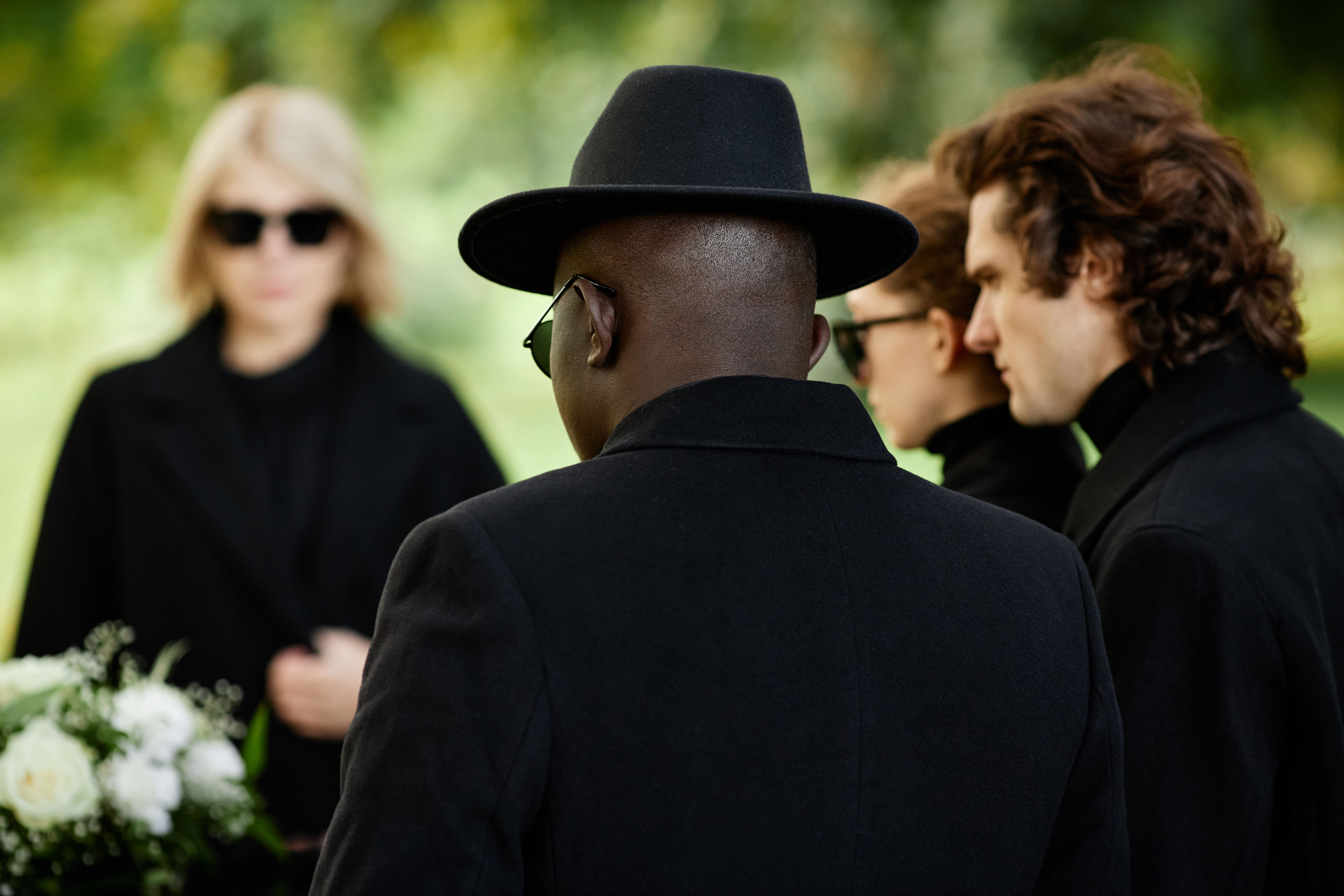 family at a funeral