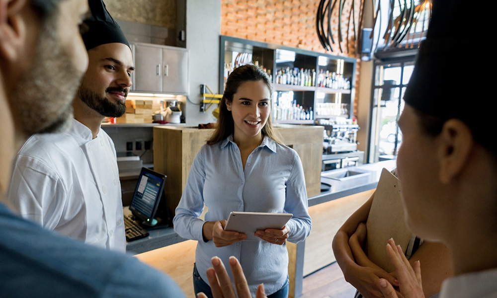 group of people inside a store